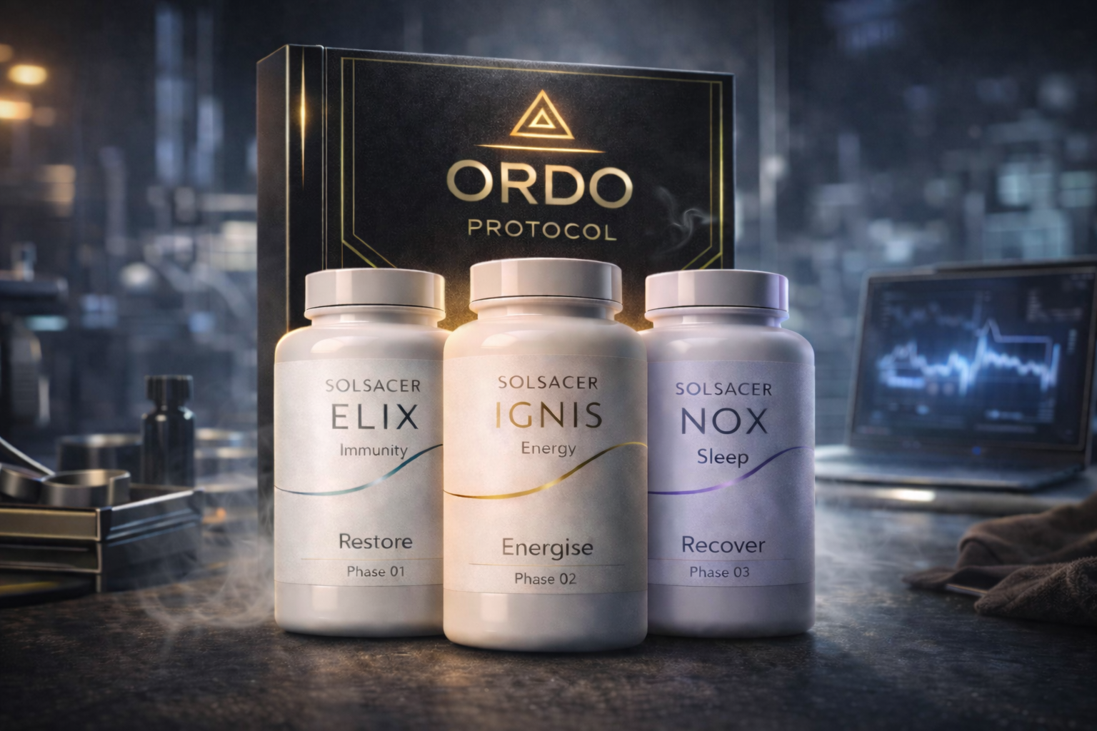 Solsacer system with three bottles and ORDO Protocol